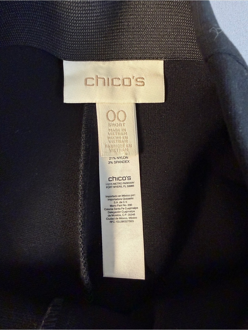Chico's Women’s Dress Pants Slim Straight With Elastic Invisable Waist 00 Short - Picture 9 of 15